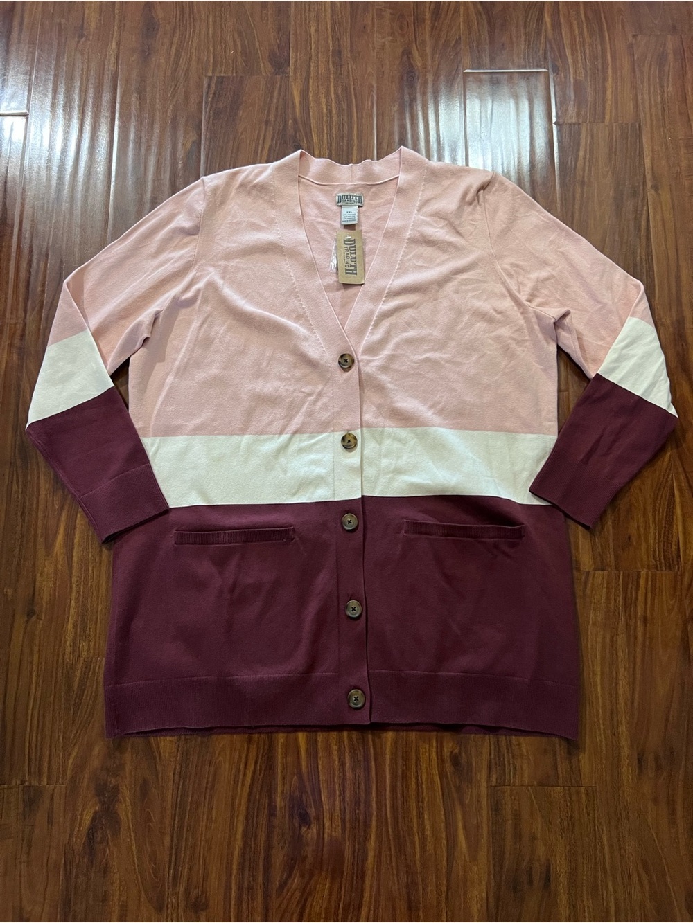 NWT Duluth Trading Co Colorblock Cardigan size XXL